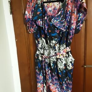 Multicolor Abstract Print Women's Dress Size 16W